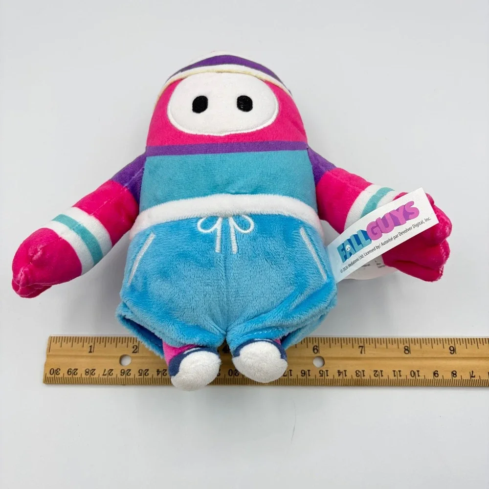 Fall Guys ROOKIE Costume 8 in Pink Blue Tracksuit Stuffed Toy Plush